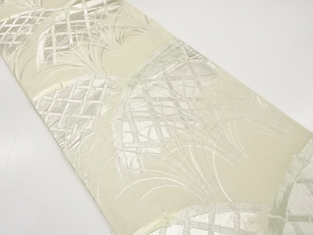 JAPANESE KIMONO / ANTIQUE FUKURO OBI / SILK / WOVEN FENCE PATTERN